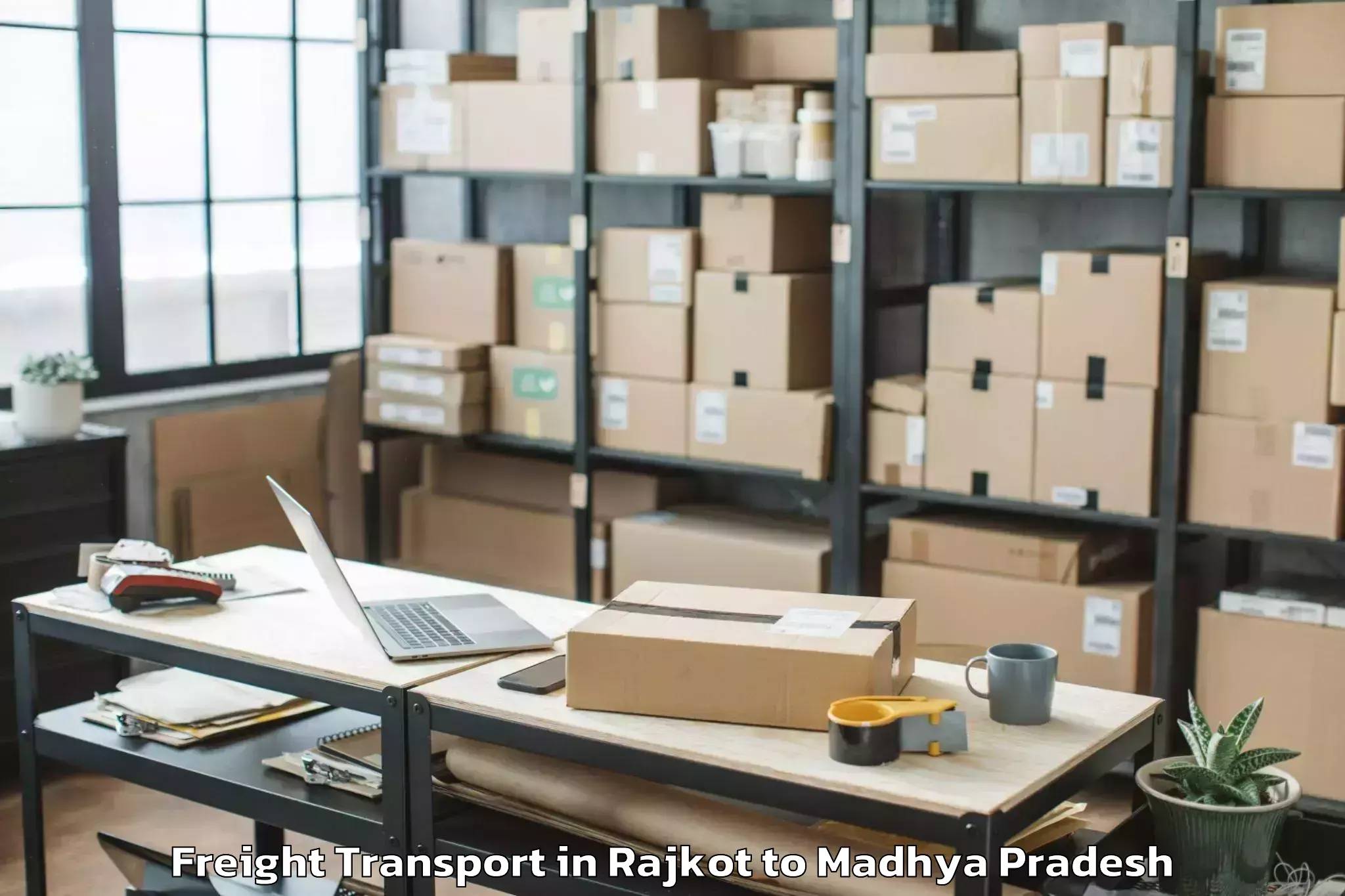 Hassle-Free Rajkot to Maharajpur Freight Transport